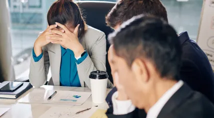 A worker is not feeling well.