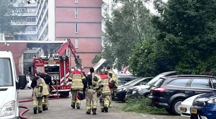 Emergency services at the scene of an explosion and fire on Osdorper Ban in Amsterdam Nieuw-West, 12 June 2026