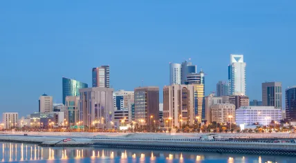 Manama skyline at night, Bahrain