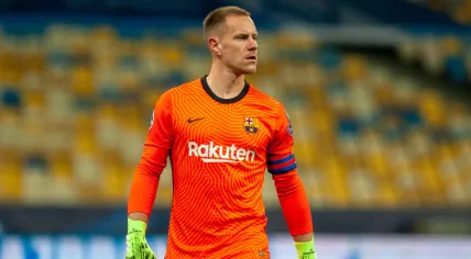 KYIV, UKRAINE - NOVEMBER 24, 2020: Marc-Andre ter Stegen during the football match of Group G of UEFA Champions League FC Dynamo Kyiv vs FC Barcelona