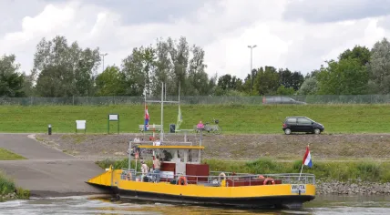 A river ferry on the IJssel in Gelderland. July 19, 2011.