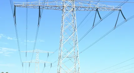 High-voltage power lines in Zuid-Holland making up part of the energy grid. 15 July 2026