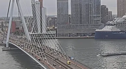 Rescue workers raced to the scene where a tram rear-ended a second tram on the Erasmus Bridge in Rotterdam, leaving 15 hurt. 22 July 2026