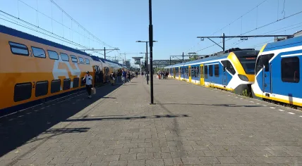 NS sprinter and intercity trains at Rotterdam Stadion Station, 24 June 2023