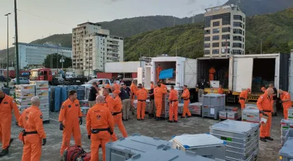 A Dutch search-and-rescue unit assembled in the port city of La Guaira, north of Caracas, after two earthquakes leveled portions of northern Venezuela. 27 June 2026