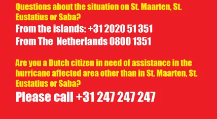 Public information numbers established for information about the situation on Sint Maarten, Saba and Sint Eustatius after Hurricane Irma, 10 Sept 2017