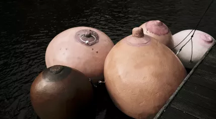 Giant boobs on Amsterdam's canals for International Women's Day, 8 March 2019