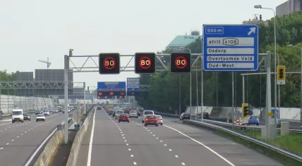 Matrix signs on the A10 ring road in Amsterdam