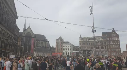 Thousands in Amsterdam turn out in support of Black Lives Matter after the death of George Floyd in America. June 1, 2020