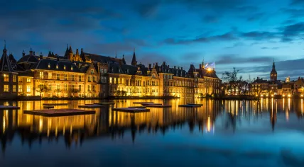 Parliament in the Netherlands at night