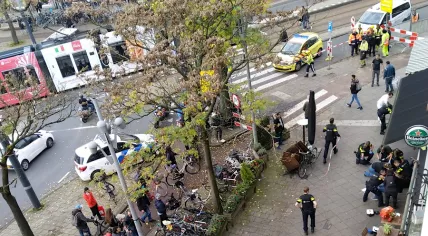Scene of a shooting on Hugo de Grootplein in Amsterdam