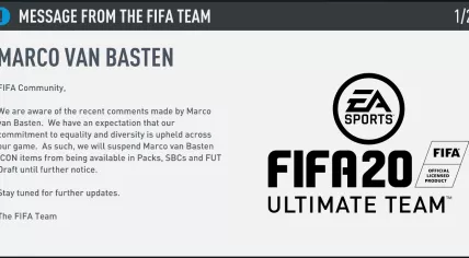 FIFA 20 post on Marco van Basten