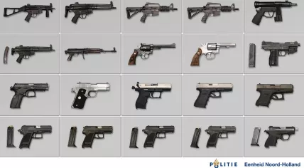 Weapons found in a garage box in the Graan voor Visch neighborhood of Hoofddorp, March 2019