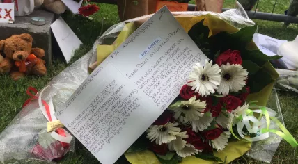 Memorial for Ajax footballer Abdelhak Nouri at AMC hospital in Amsterdam, 16 Jul 2017