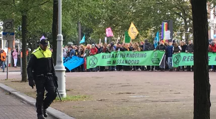 Climate protest by Extinction Rebellion on Stadhouderskade in Amsterdam, 7 October 2019