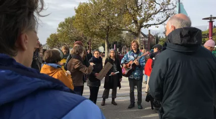 Climate protest by Extinction Rebellion on Stadhouderskade in Amsterdam, 7 October 2019