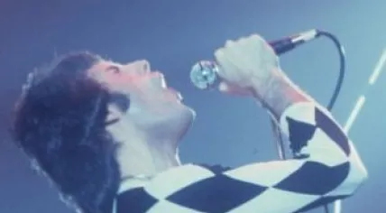 Freddie Mercury of Queen singing in New Haven, Connecticut