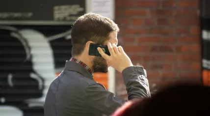 Man speaking on a mobile phone