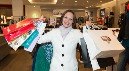 woman shopping economy