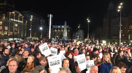 Crowd gathered at Charlie Hebdo rally