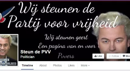 Steun de PVV Facebook page