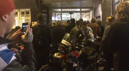 UvA protest at Amsterdam police