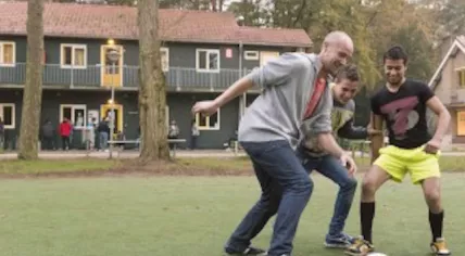 Rene van Berlo working at Oisterwijk refugee center