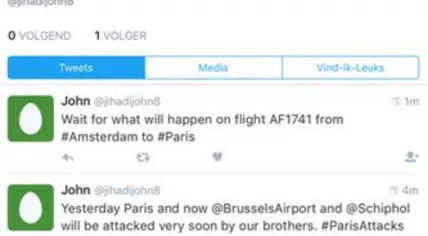 Rotterdam arrest after Air France, Paris terrorism tweet