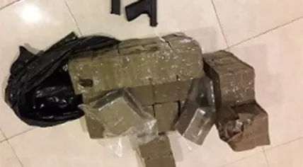 Police allege Mao R. was in possession of 30 kilograms of hash, which was shown with a firearm in images released to the media. May 27, 2019.