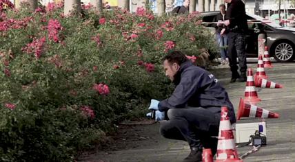 Police forensics at Derk Wiersum shooting scene