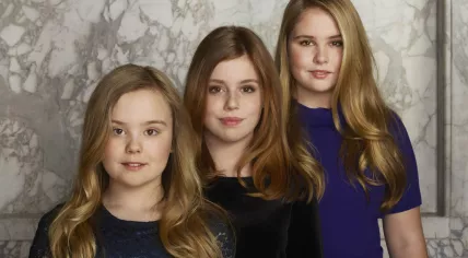 Left to right: Princesses Ariane, Alexia and Amalia, March 2018