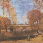 The rectory garden in Nuenen with Pond and Figures - Vincent van Gogh