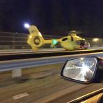 Air ambulance lands at the scene of a hit-and-run accident involving 5 cars on the A16 near Zevenbergen, 5 Jan 2016