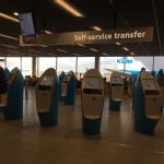 Empty self-service transfer counter at Schiphol