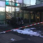 Volkswagen Caddy crashed into De Telegraaf building on Basisweg in Amsterdam, 26 July 2018