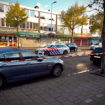 The scene on the Osdorperban In Amsterdam where a man was found shot alongside an unspecified explosive. Sept. 26, 2020