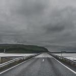 Road with grey skies