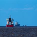 A cargo ship.