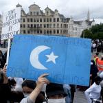 Protest against the mistreatment of Uyghurs in Brussels, Belgium. 20 Jul 2020.