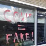 Covid-19 patient's house in Friesland defaced. 2 May 2021.