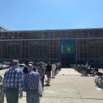People lined up at a GGD facility in Amsterdam-Noord waiting for their Covid-19 vaccine appointment. 7 June 2021