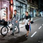 Jesse Klaver (GroenLinks) and Lilianne Ploumen (PvdA) leave a meeting with cabinet formation informateur Mariette Hamer, 17 August 2021