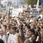 Thousands call for the Dutch event sector to be allowed to open back during the Unmute Us! protest in Amsterdam. 11 Sept. 2021