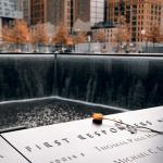 Rose on the 9/11 memorial monument