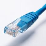 A blue ethernet cable