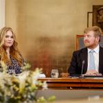 Princess Amalia and King Willem-Alexander during her first meeting as part of the Council of State. Dec. 8, 2021