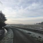 An icy bike path in Schagen, Noord-Holland, on 22 December 2021