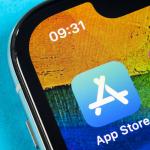 The App Store icon on an Apple iPhone X smartphone in 2019