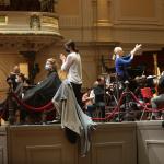 Haircuts in the Concertgebouw in Amsterdam while the Concertgebouw Orchestra rehearses. Part of the Hair Salon Theater protest action on 19 January 2022