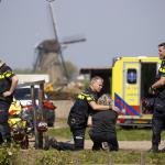 Police at the scene of a double fatal shooting at a care farm on Molensingel in Alblasserdam, 6 May 2022